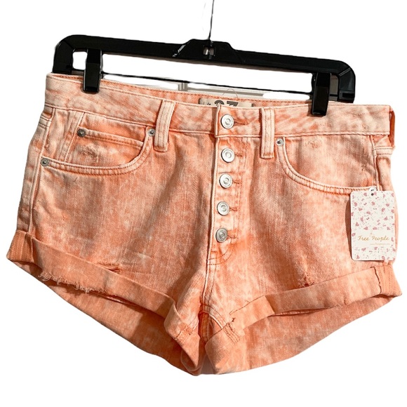 Free People Pants - Free People Sunny Peach Jean Shorts
